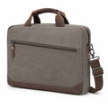 Laptoptasche 40 x 30 x 8 cm aus Textilgewebe in Grau Braun mit Schultergurt