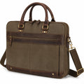 Laptoptasche 40 x 30 x 10 cm aus Canvas und Kunstleder Braun mit Schultergurt