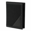 Geldbörse 12 x 9 x 2 cm aus Textil und Kunstleder Schwarz mit Klettverschluss