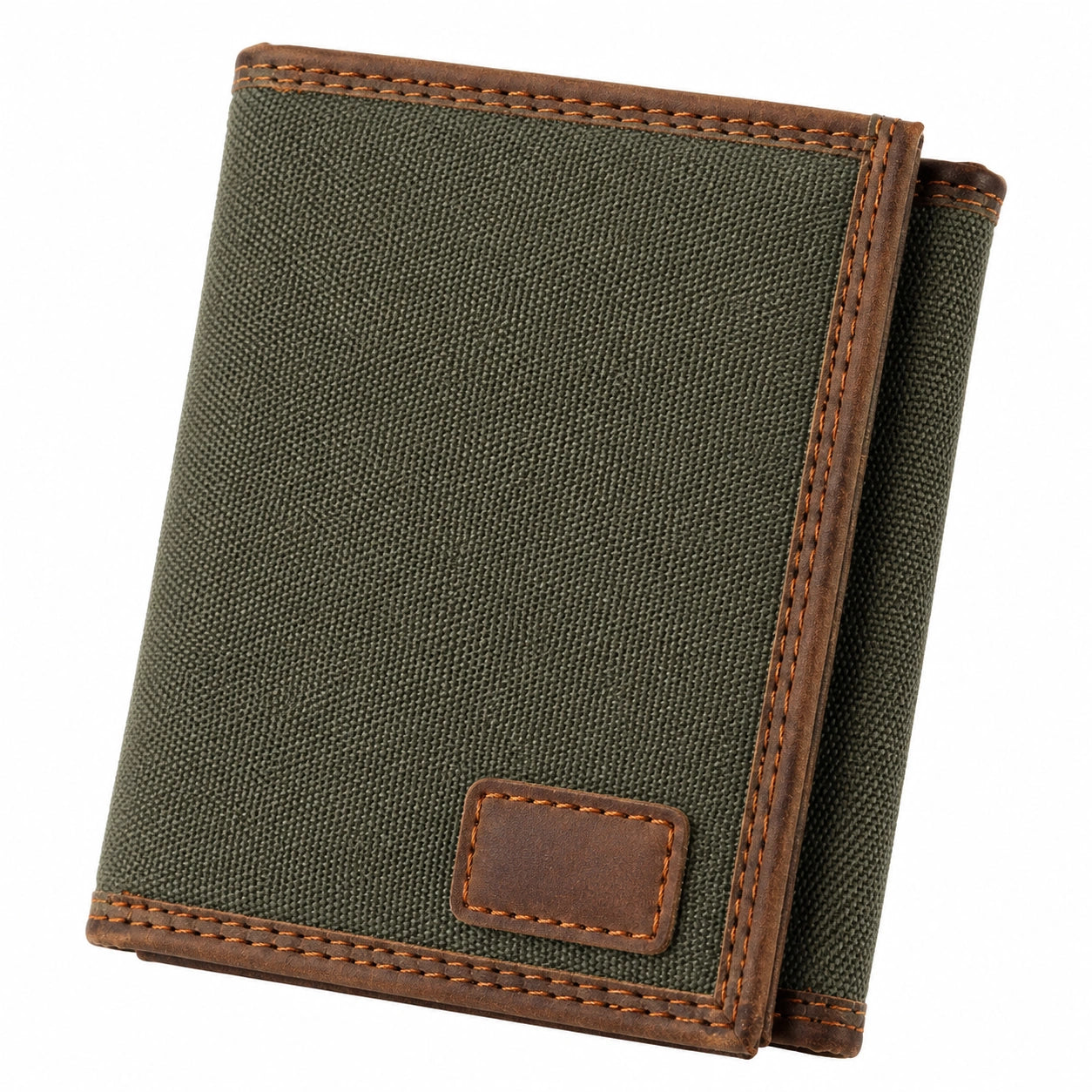 Geldbörse 12 x 9.5 x 2 cm aus Textilgewebe olivgrün braun im Faltformat