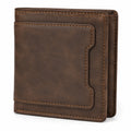 Geldbörse 12 x 9.5 x 1.5 cm Kunstleder Dunkelbraun - Bifold Kartenfach Alltag