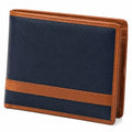 Geldbörse 12 cm x 9 cm aus Kunstleder in Blau Braun mit Kartenfächern