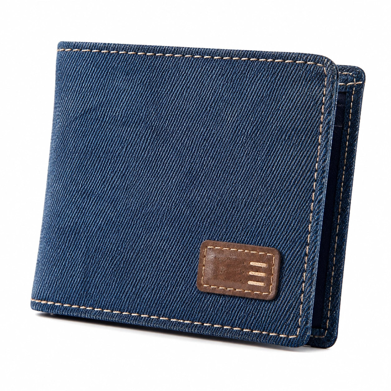 Geldbörse 12 x 9 x 2 cm aus Denim in Blau mit Faltfunktion