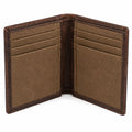 Geldbörse 11 x 9 x 1.5 cm aus Leder Braun Beige mit Kartenfächern