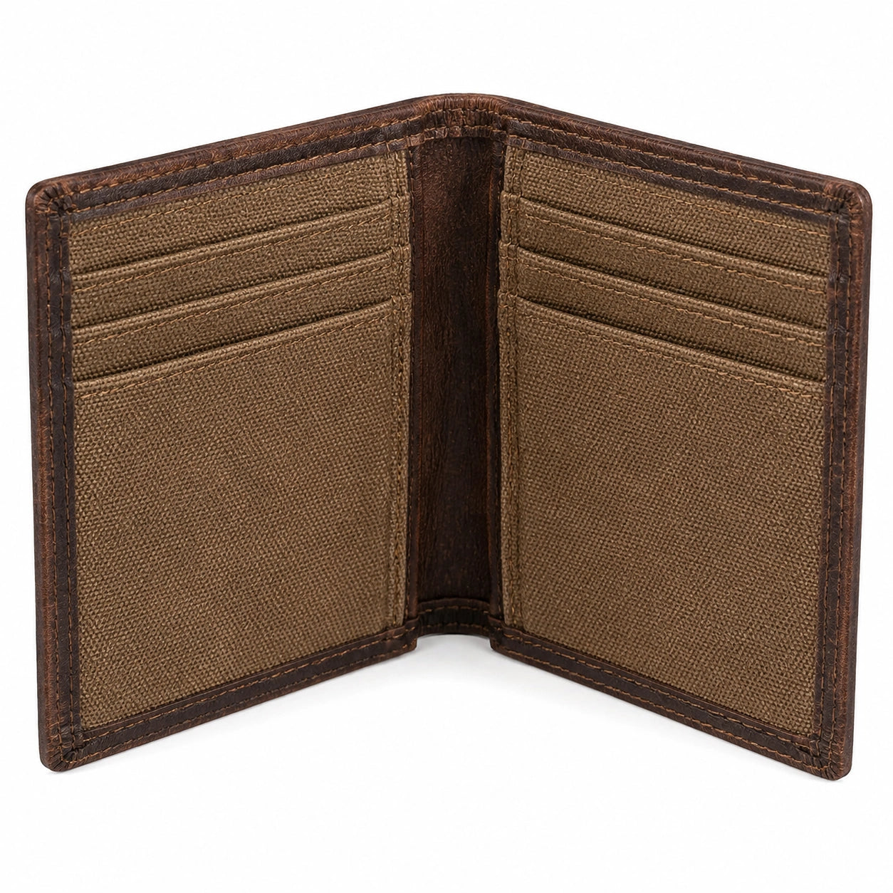Geldbörse 11 x 9 x 1.5 cm aus Leder Braun Beige mit Kartenfächern