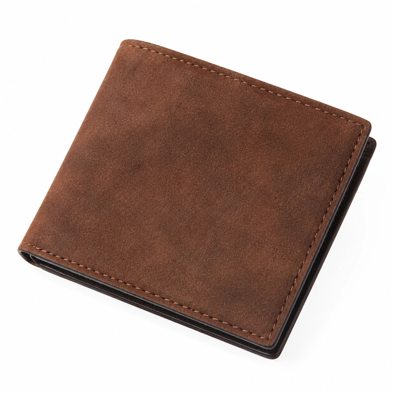 Geldbörse 12 x 10 x 2 cm braun in Lederoptik für Karten und Bargeld im Klappdesign