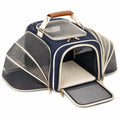 Haustier Transporttasche 45 x 30 x 30 cm aus Textil und Netzgewebe in Dunkelblau faltbar