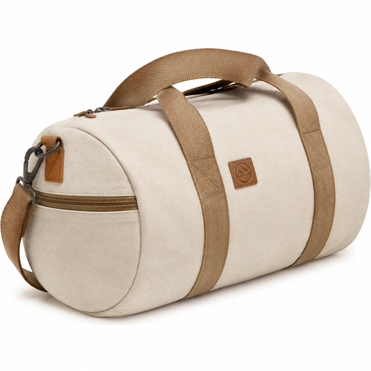 Sporttasche 45 x 25 cm aus Textilgewebe Beige Braun mit Schultergurt