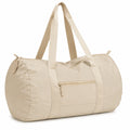 Sporttasche 50 cm aus Kunstfaser Beige mit Reißverschluss für Sport und Reisen