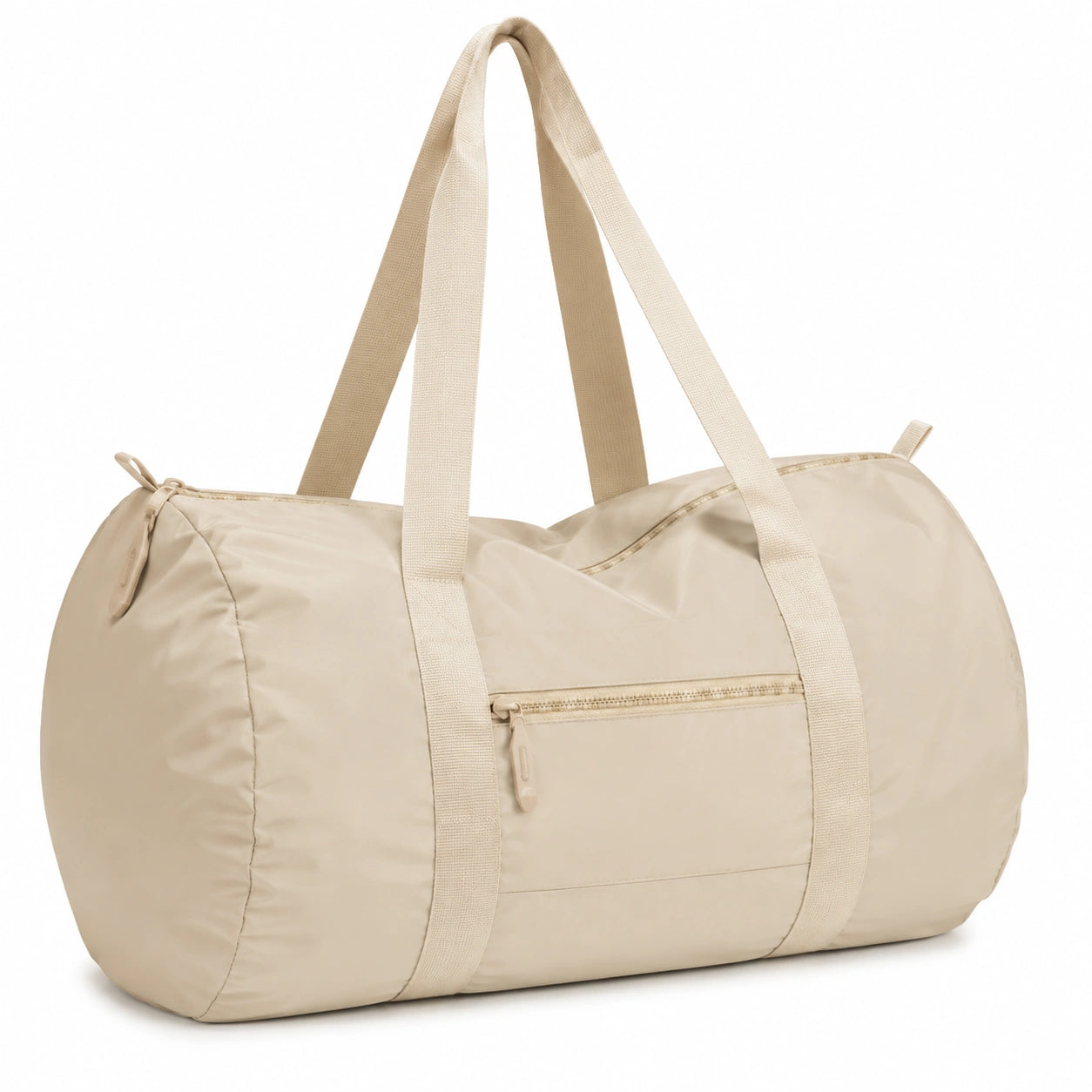 Sporttasche 50 cm aus Kunstfaser Beige mit Reißverschluss für Sport und Reisen