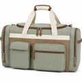 Reisetasche 50 x 25 x 30 cm Textil Salbeigrün Braun mit Mehrfachfächern