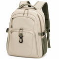 Rucksack 32 x 20 x 48 cm Polyester Beige Olivgrün mit Mehrfachfächern für Alltag und Reisen