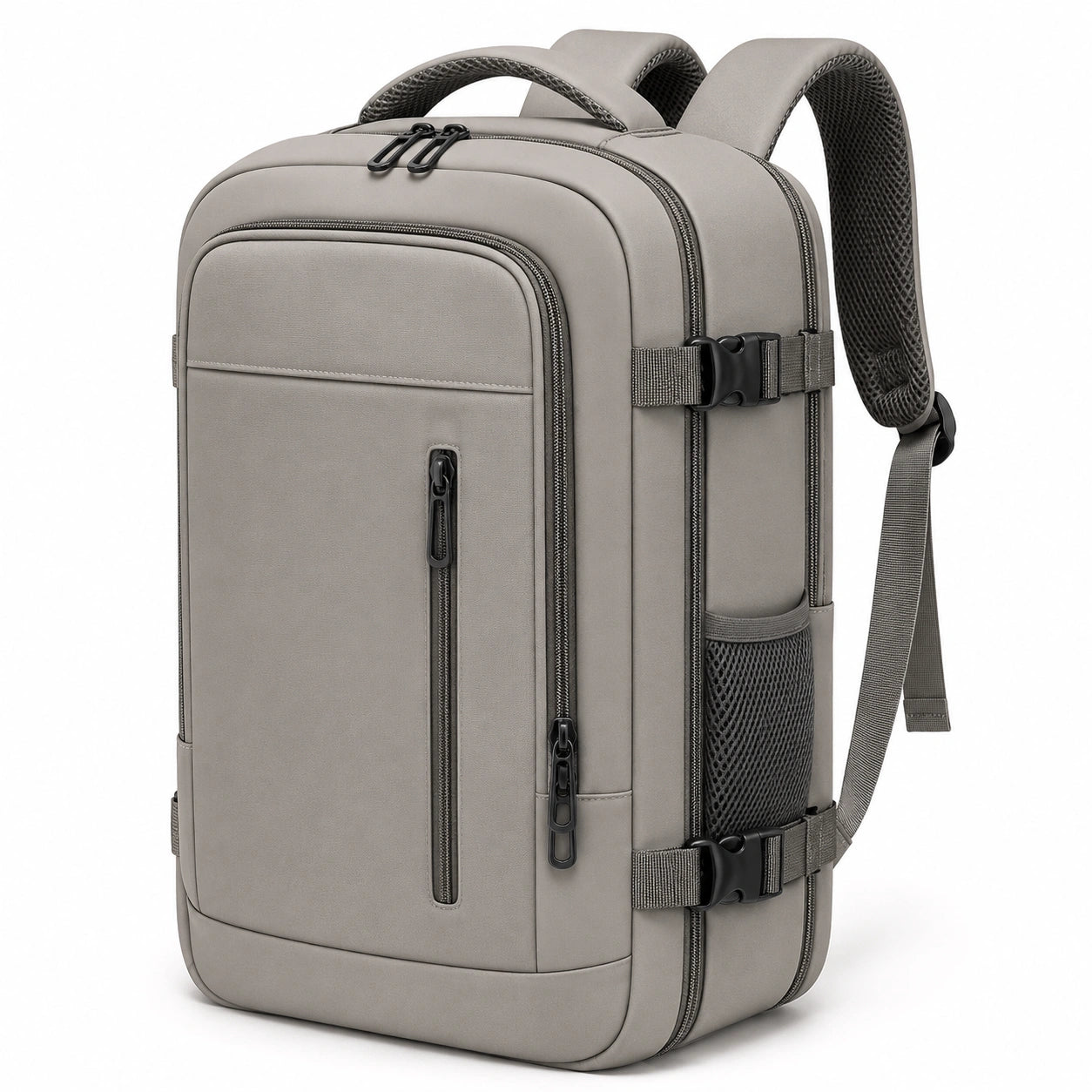 Reiserucksack 32 x 18 x 48 cm aus Textil in Grau mit Fächern für Reisen