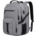 Laptop Rucksack 48 cm Grau Schwarz aus Textilgewebe mit USB Anschluss für Alltag und Reise