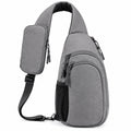 Schulterrucksack 30 x 18 x 8 cm aus Textil Grau mit Mehrfachfächern für Alltag und Freizeit